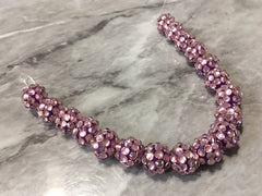 Metallic Purple 12mm Round beads, strung beads, circular beads, metallic beads, purple statement necklace, silver jewelry, large silver bead