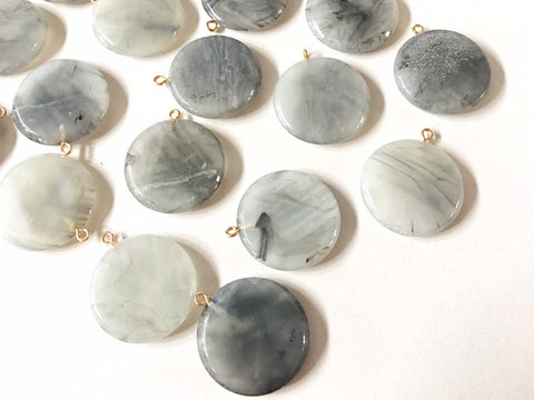 Resin Smoky Gray Acrylic Blanks Cutout, Circle blanks, earring bead jewelry making, 35mm circle jewelry, 1 Hole circle pendant round boho