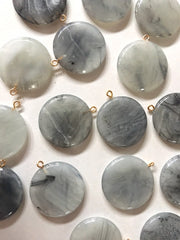 Resin Smoky Gray Acrylic Blanks Cutout, Circle blanks, earring bead jewelry making, 35mm circle jewelry, 1 Hole circle pendant round boho