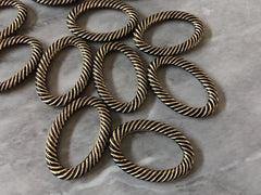 Black & Gold twisted Oval 36mm Beads, Big Acrylic beads, Big Beads, Bangle Beads, Wire Bangle, Beaded Jewelry earring metallic braid