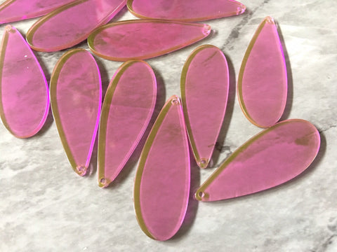 Purple NEON Acrylic Blanks Cutout, teardrop blanks, earring pendant jewelry making, 48mm jewelry blanks, 1 Hole blank diy jewelry kit oval