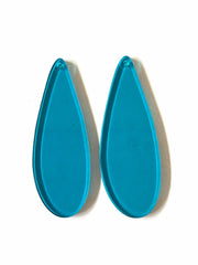 Blue NEON Acrylic Blanks Cutout, teardrop blanks, earring pendant jewelry making, 48mm jewelry blanks, 1 Hole blank diy jewelry kit oval