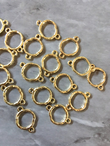 Gold 2 hole Shiny Earring Connector Bases, Necklaces Earrings focal point hardware, gold diy wires statement boho geometric jewlery
