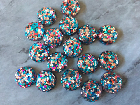 Hot Pink Teal Blue Silver Resin 12mm Druzy Cabochons, jewelry making kit earring set, diy jewelry, druzy studs, 12mm Druzy stud earrings