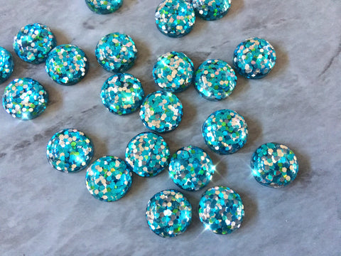 Silver + teal light blue Resin 12mm Druzy Cabochons, jewelry making kit earring set, diy jewelry, druzy studs, 12mm stud earrings turquoise