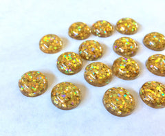 Gold sparkle Resin 12mm Druzy Cabochons, jewelry making kit earring set, diy jewelry, druzy studs, 12mm Druzy stud earrings golden