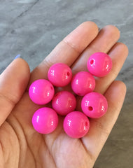 Pink 16mm round beads, gumball beads, bubblegum beads, chunky beads baby pink necklace jewelry, chunky necklace magenta