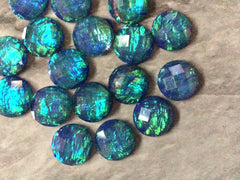 Navy blue Green HOLOGRAM confetti Resin 12mm Druzy Cabochons, jewelry making kit earring set, diy jewelry druzy studs, 12mm stud earrings