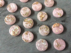 Blush Pink Gold Foil confetti Resin 12mm Druzy Cabochons, jewelry making kit earring set, diy jewelry, druzy studs, 12mm Druzy stud earrings