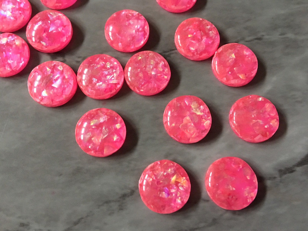 Hot Pink Gold Foil confetti Resin 12mm Druzy Cabochons, jewelry making kit earring set, diy jewelry, druzy studs, 12mm Druzy stud earrings