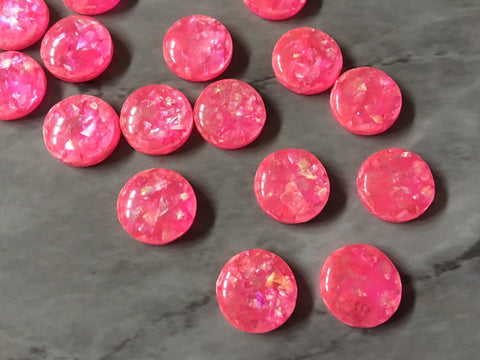 Hot Pink Gold Foil confetti Resin 12mm Druzy Cabochons, jewelry making kit earring set, diy jewelry, druzy studs, 12mm Druzy stud earrings