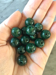 Forest Green 14mm round beads, gumball beads, bubblegum beads, chunky beads necklace jewelry, chunky necklace circle girls