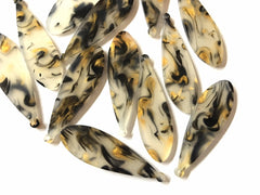 Resin Black & metallic gold swirl teardrop Acrylic Blanks Cutout oval blanks, earring bead jewelry making, 55mm jewelry 1 Hole blanks