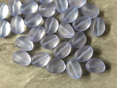 Periwinkle Frosted matte Jelly Bean Beads, 18mm colorful oval beads, Statement necklace jewelry making acrylic DIY small beads sky blue