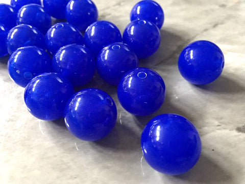 Royal Blue 18mm round beads, gumball beads, bubblegum beads, chunky beads necklace jewelry, chunky necklace circle girls dark blue