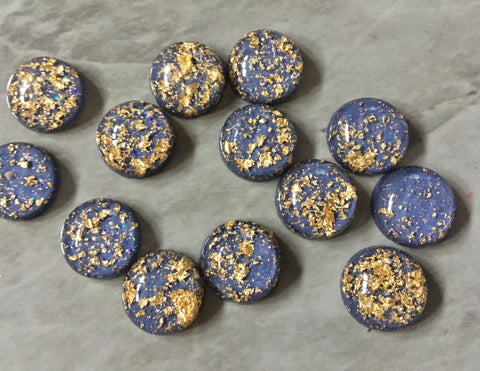 Periwinkle Blue Gold Foil Resin 12mm Druzy Cabochons, jewelry making kit earring set, diy jewelry, druzy studs, 12mm Druzy stud earrings