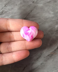 Pink Large HEART Beads, 20mm nugget bead, pink jewelry, pink bangle beads, pink bracelet Valentine’s Day love anniversary February