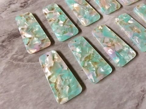 Mint Green & Blush Pink HOLOGRAM resin Tortoise Shell resin Acrylic Blanks Cutout, earring pendant jewelry making 38mm 1 Hole earring blanks