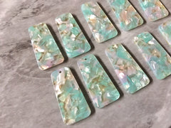 Mint Green & Blush Pink HOLOGRAM resin Tortoise Shell resin Acrylic Blanks Cutout, earring pendant jewelry making 38mm 1 Hole earring blanks