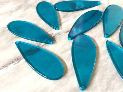 Blue NEON Acrylic Blanks Cutout, teardrop blanks, earring pendant jewelry making, 48mm jewelry blanks, 1 Hole blank diy jewelry kit oval