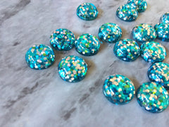 Silver + teal light blue Resin 12mm Druzy Cabochons, jewelry making kit earring set, diy jewelry, druzy studs, 12mm stud earrings turquoise