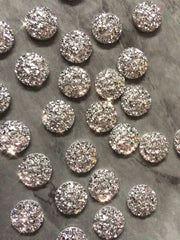 Silver Dome 12mm Druzy Cabochons, jewelry making kit, earring set, diy jewelry, druzy studs, 12mm Druzy, cabochon, stud earrings