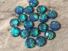 Navy blue Green HOLOGRAM confetti Resin 12mm Druzy Cabochons, jewelry making kit earring set, diy jewelry druzy studs, 12mm stud earrings