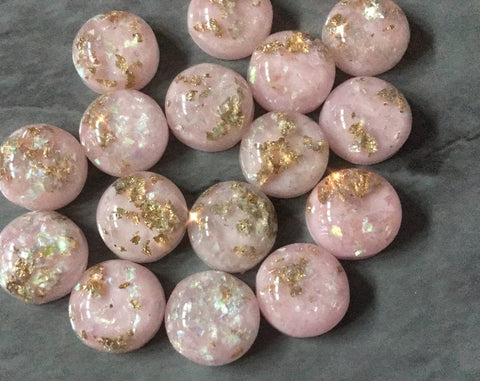 Blush Pink Gold Foil confetti Resin 12mm Druzy Cabochons, jewelry making kit earring set, diy jewelry, druzy studs, 12mm Druzy stud earrings