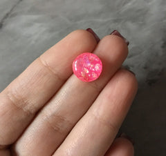 Hot Pink Gold Foil confetti Resin 12mm Druzy Cabochons, jewelry making kit earring set, diy jewelry, druzy studs, 12mm Druzy stud earrings