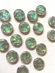 Gray + Hologram green confetti Resin 12mm Druzy Cabochons, jewelry making kit earring set, diy jewelry, druzy studs 12mm Druzy earrings