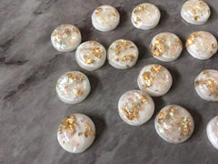 White + Gold Foil confetti Resin 12mm Druzy Cabochons, jewelry making kit earring set, diy jewelry, druzy studs, 12mm Druzy stud earrings