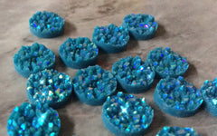 Teal Blue chunky sparkle 12mm Druzy Cabochons, jewelry making kit earring set, diy jewelry, druzy studs, 12mm Druzy stud earrings turquoise