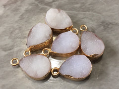SALE White Druzy pendant Beads with 1 Hole, Faux Druzy Necklace Beads, gold druzy, druzy bracelet bangle, bracelet jewelry earrings