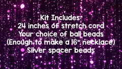 DIY Jewelry Beaded Kit, jewelry making bubblegum bead necklace kit for girls or women, colorful rainbow ball beads circular