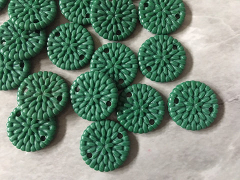 Forest Green Ratton Acrylic connector Beads, circle cutout acrylic 22mm Earring Necklace pendant bead, 2 hole DIY blanks straw hay