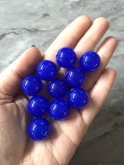 Royal Blue 18mm round beads, gumball beads, bubblegum beads, chunky beads necklace jewelry, chunky necklace circle girls dark blue