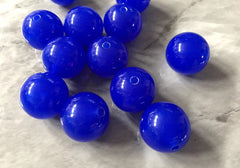 Royal Blue 18mm round beads, gumball beads, bubblegum beads, chunky beads necklace jewelry, chunky necklace circle girls dark blue