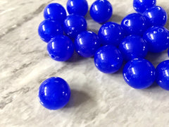 Royal Blue 18mm round beads, gumball beads, bubblegum beads, chunky beads necklace jewelry, chunky necklace circle girls dark blue