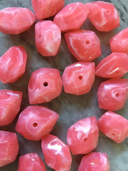 Candy Pink swirl octagon beads, 30mm Oval Beads, Big Acrylic beads, Big Beads, Bangle Beads, Wire Bangle, Beaded Jewelry chunky necklace