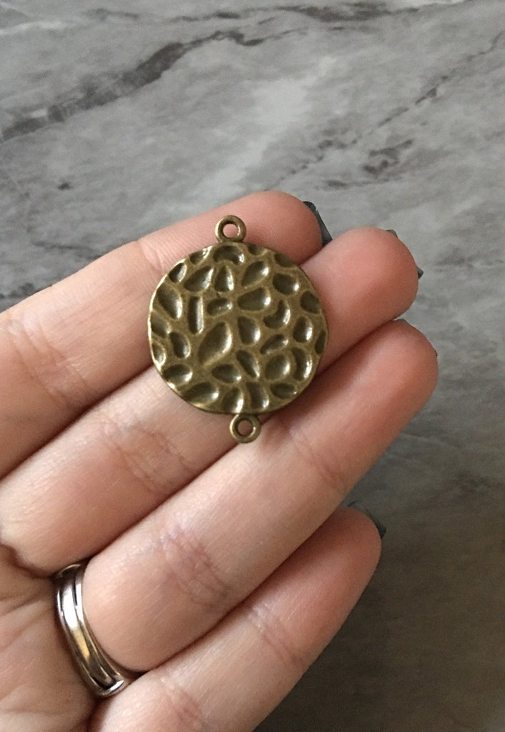 Floral 30mm Copper Metal Tassel Necklace Connector Pendant