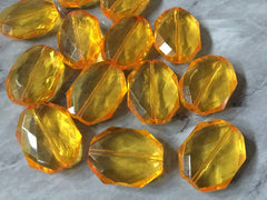 Marigold Orange Large Beads, faceted acrylic bead, LUSTER collection, lucite beads, bracelet, wire bangle beads, jewelry orange bracelet