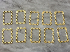 Gold Rectangle Chain 37mm blanks for earrings, gold rectangle blanks, DIY gold earring jewelry round gold, geometric boho long necklace