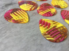 Pink Yellow Brown SUNSET resin Acrylic Blanks Cutout, teardrop earring pendant circle making, 34mm 1 Hole earring blanks jewelry diy