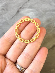 Gold Circle Chain 33mm 1 hole for earrings, gold circle blanks, DIY gold earring jewelry round gold earrings, geometric boho long necklace