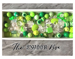 WHOLESALE Green Bead Soup Mix, bubblegum round crystals jewelry creation, bangle making beads, sale clearance beads lime neon