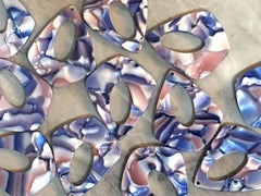 Blush + Blue MOSAIC Shell Tortoise Shell Acrylic Blanks Cutout, earring pendant jewelry making, 35mm jewelry 1 Hole earring blanks pink