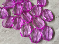 Pink-Purple Large Beads, faceted acrylic bead, LUSTER collection, lucite beads, purple bracelet, wire bangle beads, clear jewelry bracelet