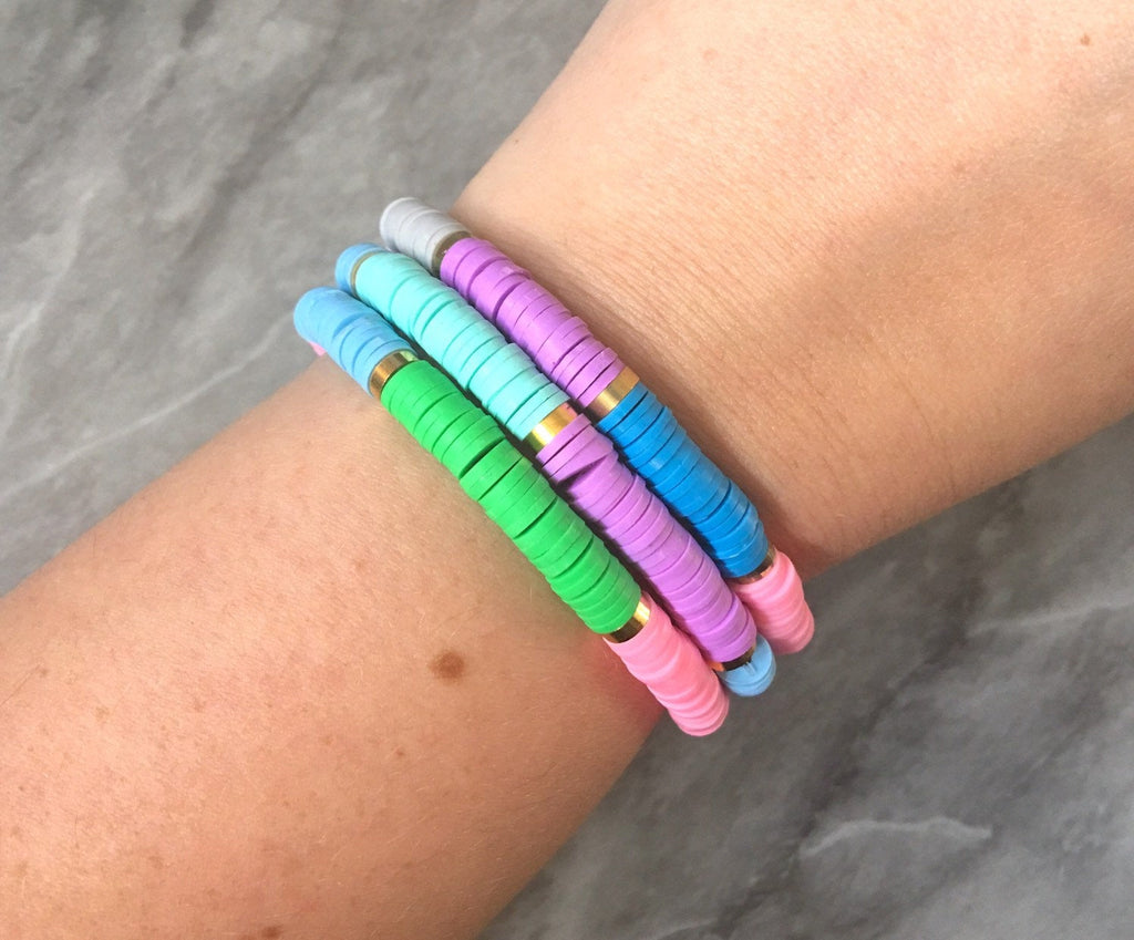 DIY Kit beads Heishi bracelet Kit, rubber disc beads, strand heishi be –  Swoon & Shimmer
