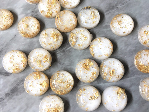 GALAXY White + Gold Foil Resin 12mm Druzy Cabochons, jewelry making kit earring set, diy jewelry, druzy studs, Druzy stud earrings cream