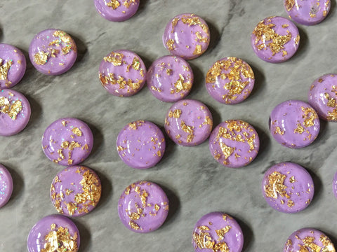 GALAXY Lavender + Gold Foil Resin 12mm Druzy Cabochons, jewelry making kit earring set, diy jewelry, druzy studs, Druzy stud earrings purple